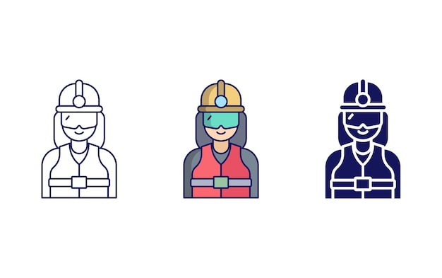 Worker woman icon