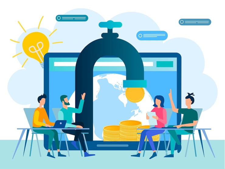 Vector workers meeting online oil crisis opec deal drop in oil prices concept vector illustration
