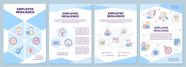 Workers resilience blue brochure template