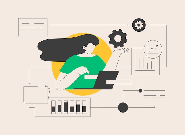 workflow abstract concept vector illustration development team workflow business process efficiency working activity pattern project management productivity software abstract metaphor