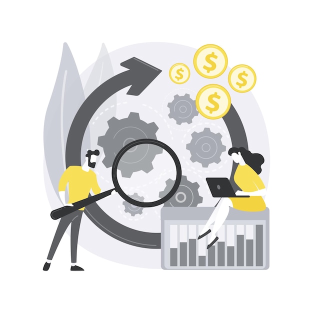 Vector workflow process abstract concept illustration.