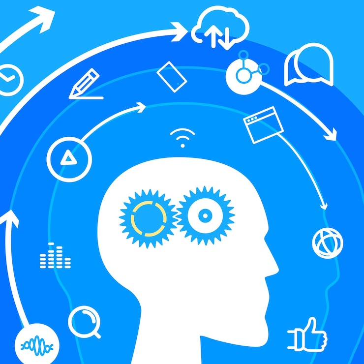 Vector workflow social media concept