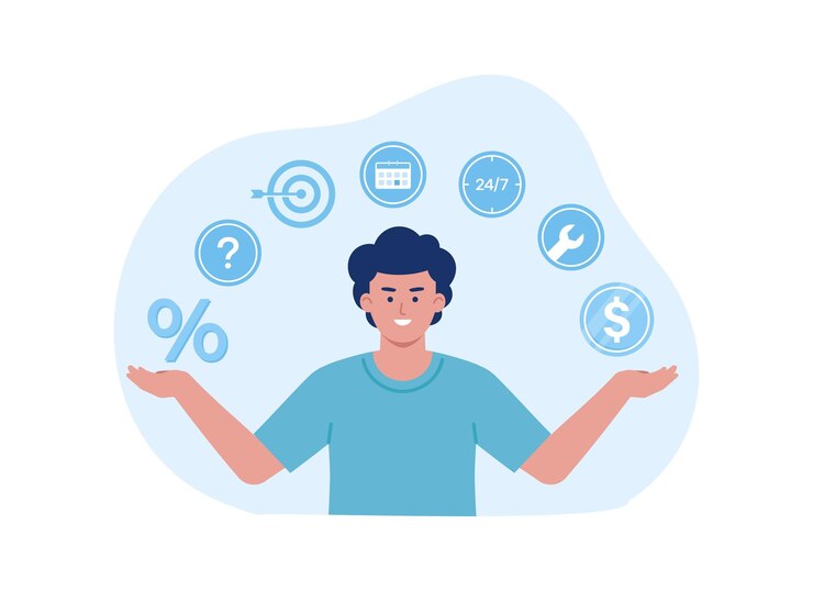 वेक्टर working on a business plan trending concept flat illustration
