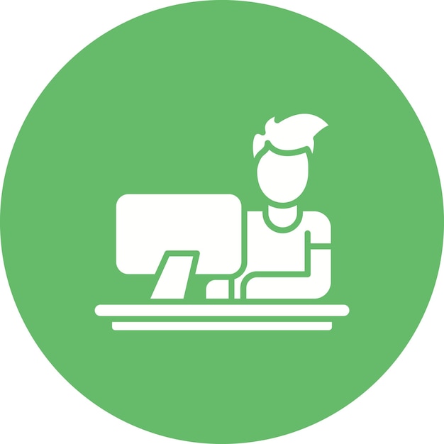 Working on Computer vector icon Can be used for Work from Home iconset