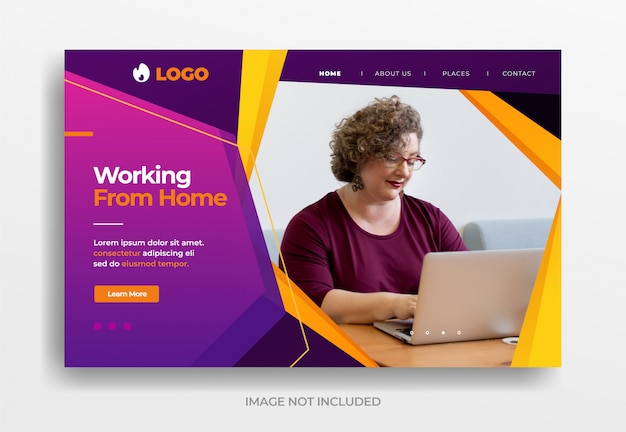 Vector working from home banner