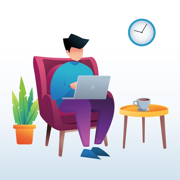 working from home concept illustration