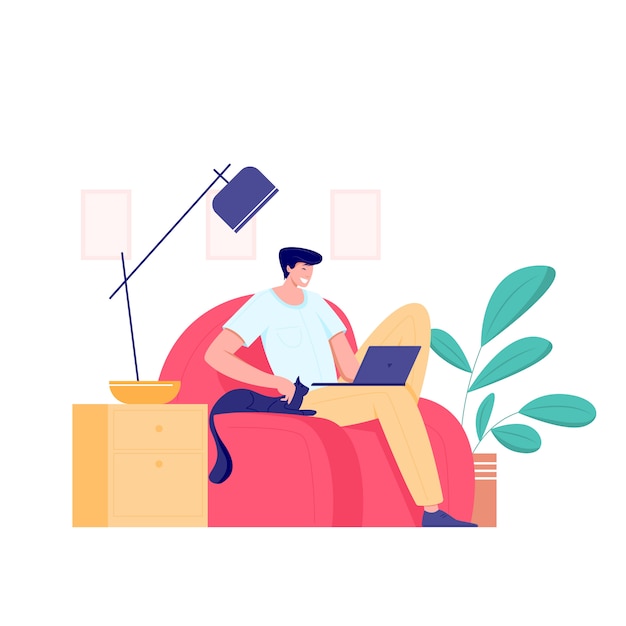 Working at home, freelance concept