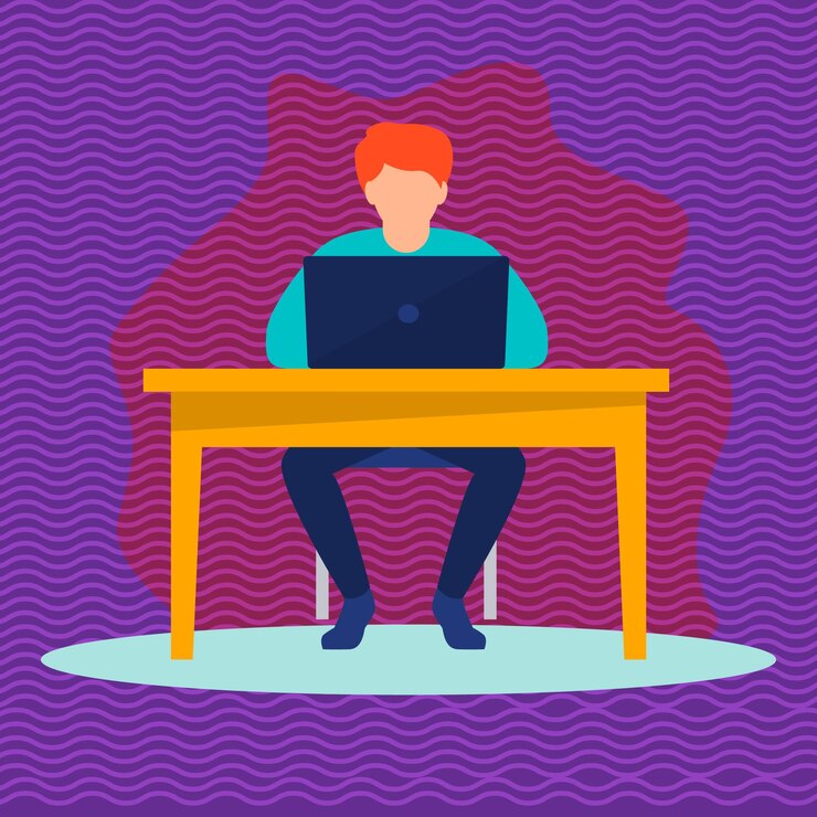 Vector working for laptop office work