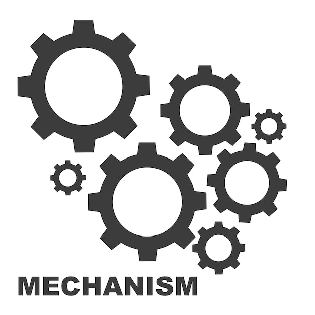 Vector working mechanism perfect job cogwheel icons set