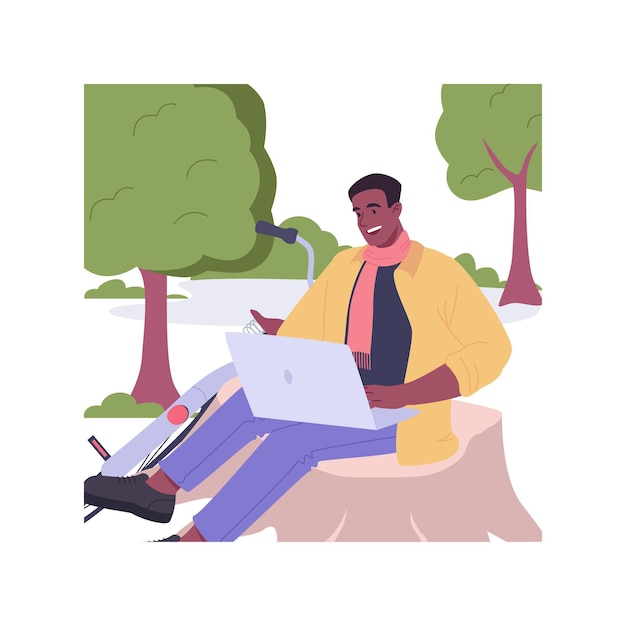 Working in the park isolated cartoon vector illustrations