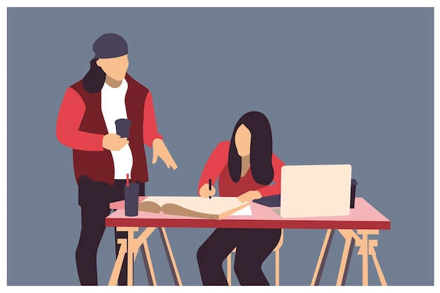 working people flat illustration