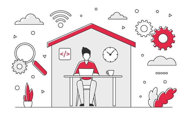 premium-vector-working-remote-from-home-and-stay-safe