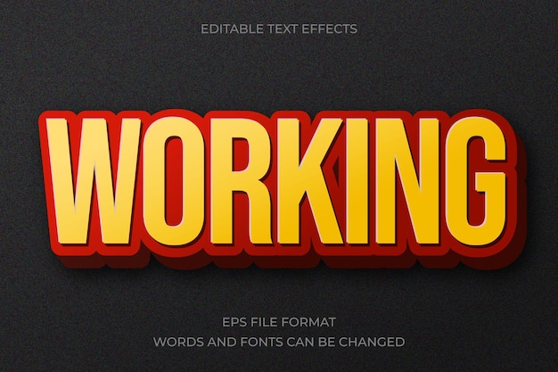 Vector working text effect