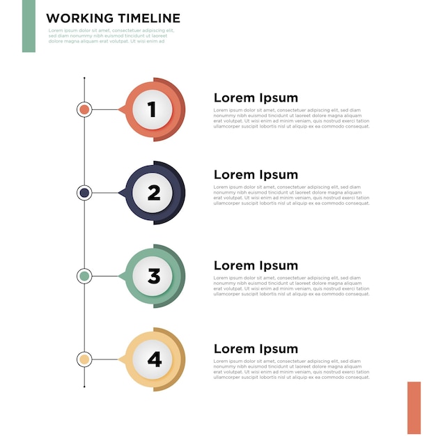 working timeline infographic