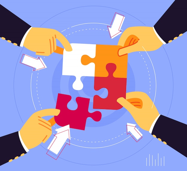 working together to uniting puzzle piece