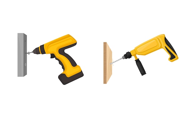 Working Tool and Equipment for Repair and Construction in the House Vector Set