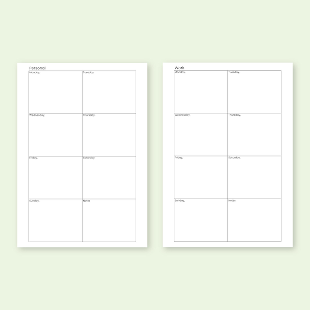 WorkLife Balance Planner Template