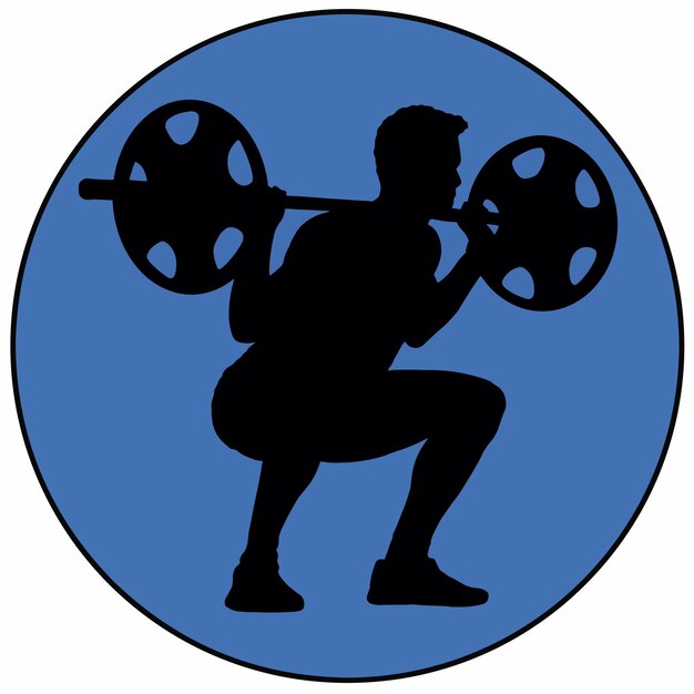 Vector workout black silhouette