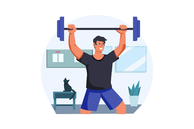 Workout en Sport Flat Design Illustratie