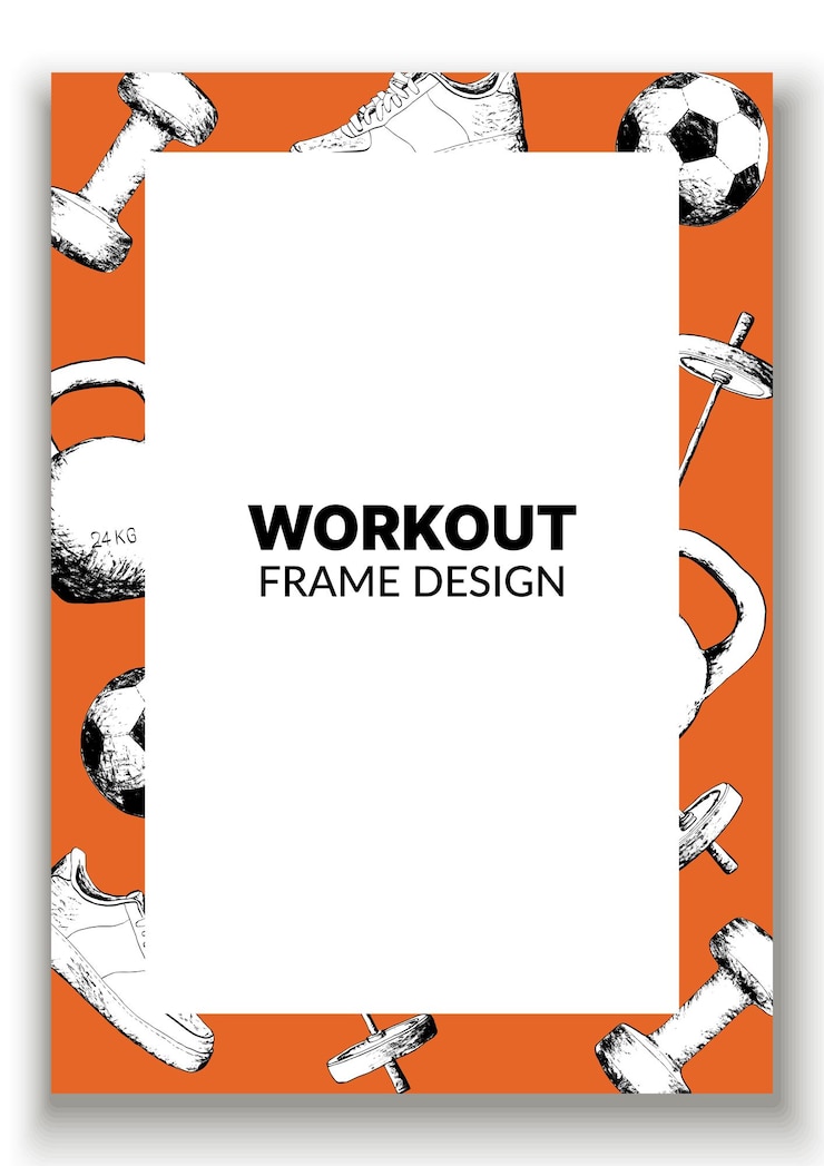Vector workout fitness sport sketch grunge style design