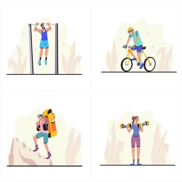 Vector workout flat illustration 2