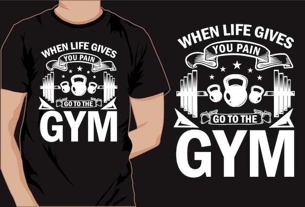 Workout Gym Fitness typography creative t shirt design vector art