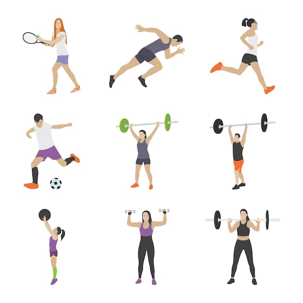 Vector workout icons collection