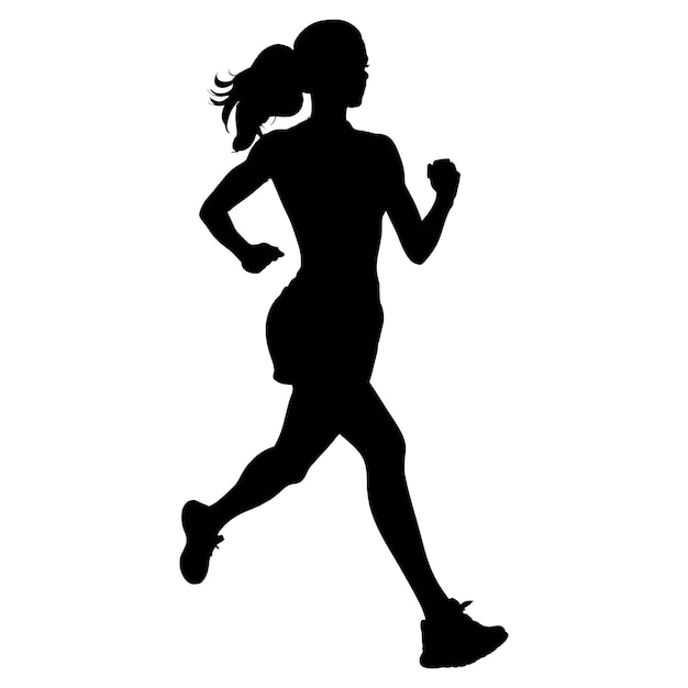 운동 달리기 여성 실루 색