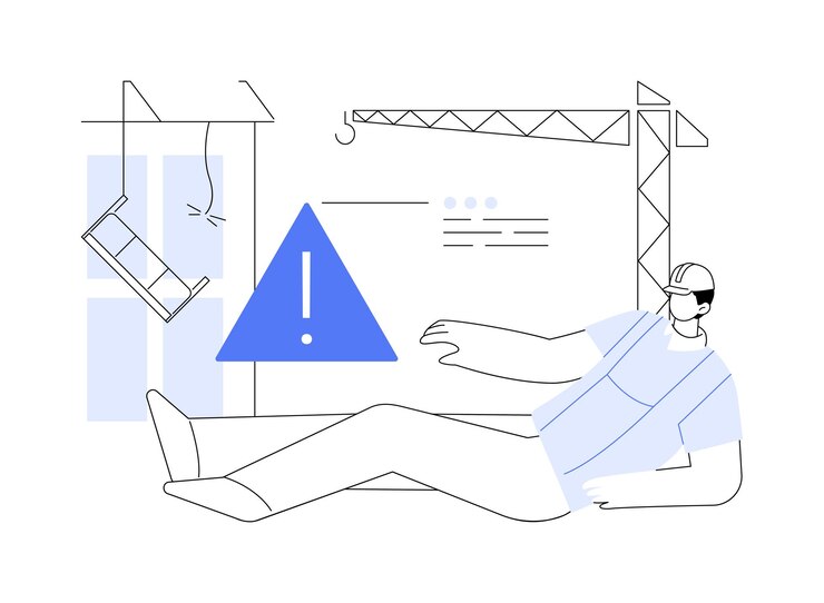 Vector workplace accident abstract concept vector illustration