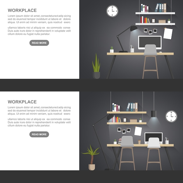 Workplace concept flat design