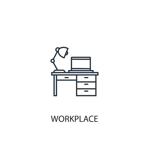 Workplace concept line icon. Simple element illustration. workplace concept outline symbol design. Can be used for web and mobile UI/UX