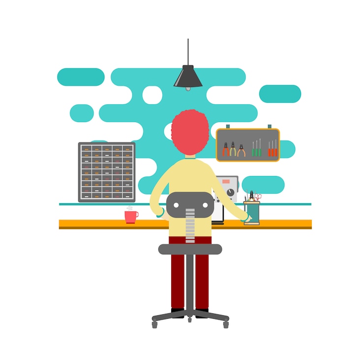 Vector workplace in flat design