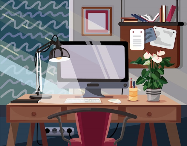 Vector workplace illustration