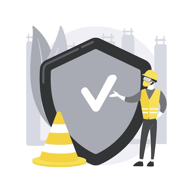 Vector workplace safety abstract concept illustration.