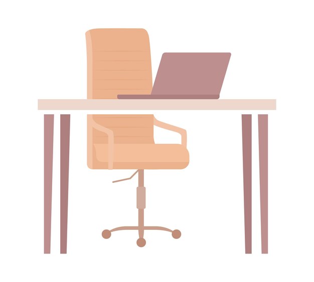 Workplace semi flat color vector object