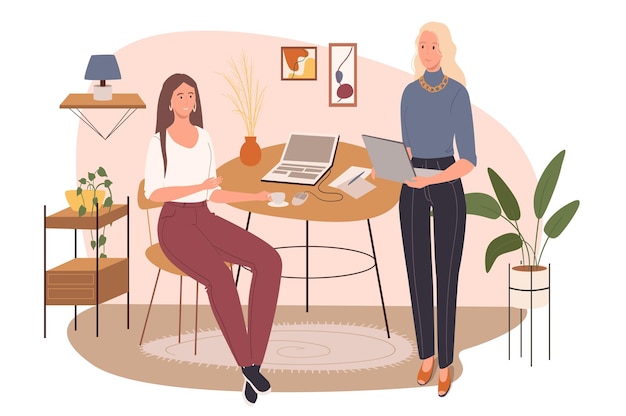workplace web concept. businesswomen meeting in office