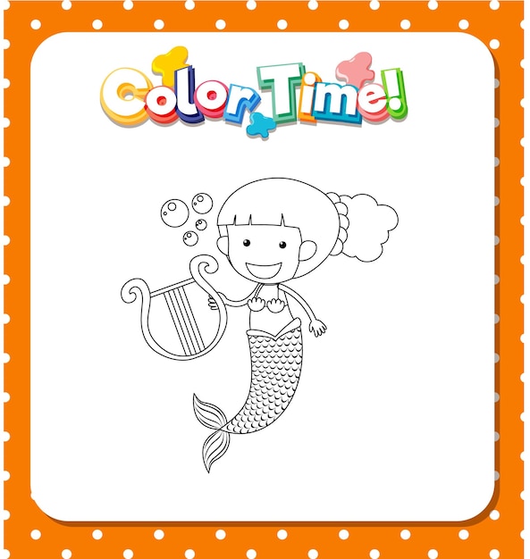 Worksheets template with color time text and Mermaid outline