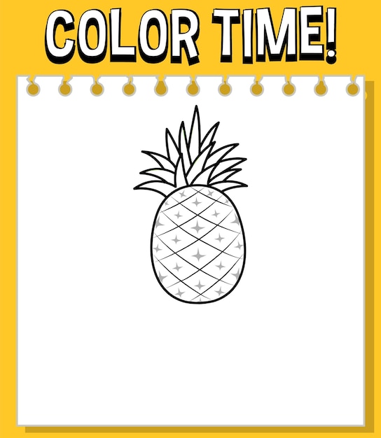 Worksheets template with color time text