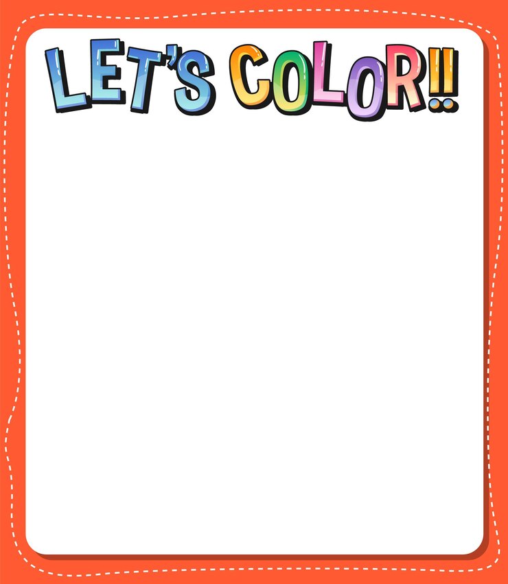 Vector worksheets template with lets color text