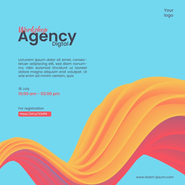 Шаблон цифрового баннера Workshop Agency для социальных сетей