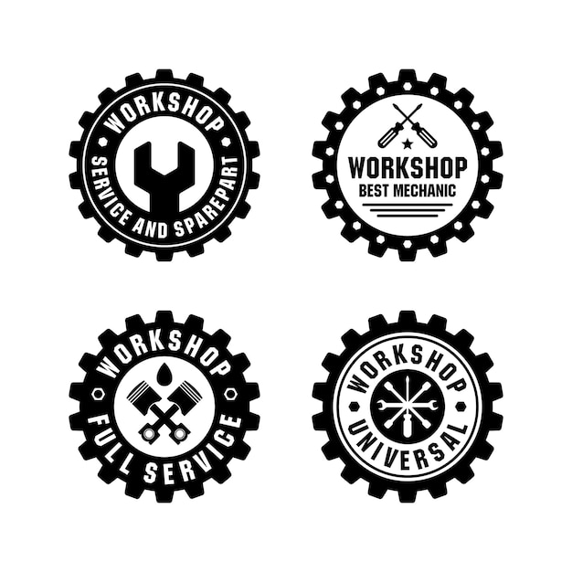 Workshop badge stempel ontwerp collectie