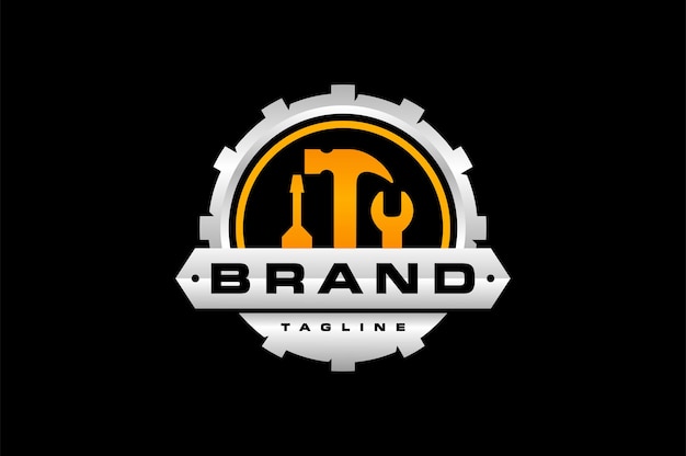 workshop equipment gear emblem logo