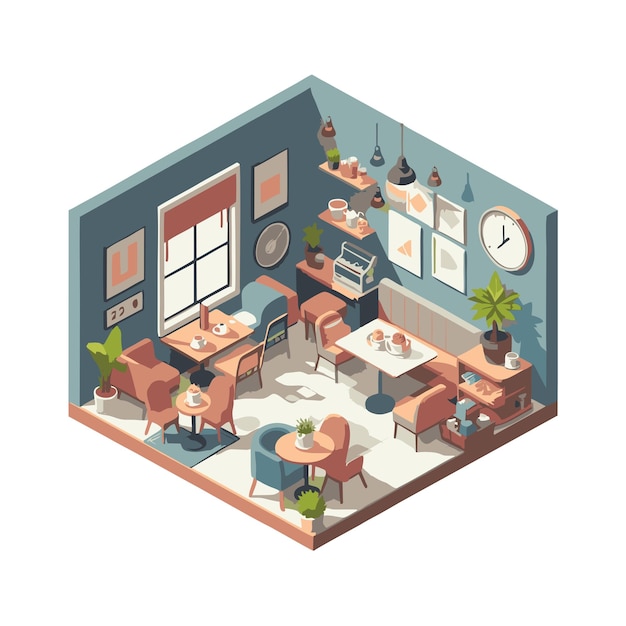 Vector workspace flat vector design with detailed isometric style