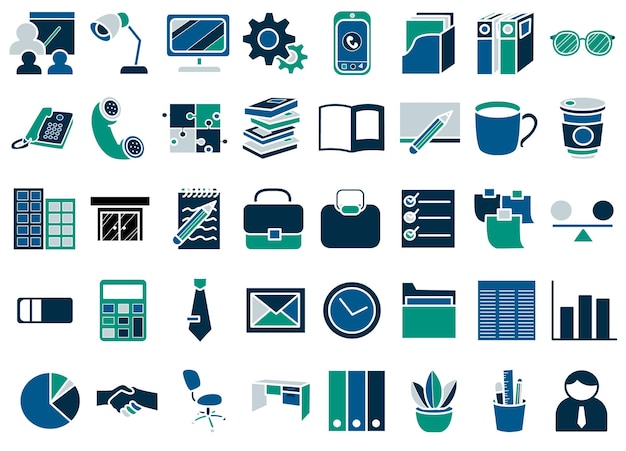 Workspace illustrations equipment of work icon vector