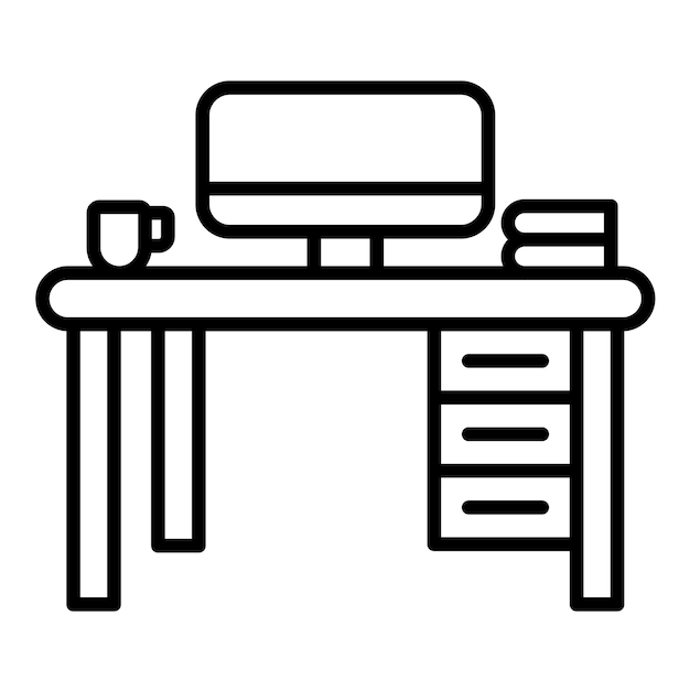 Workspace Line Illustration