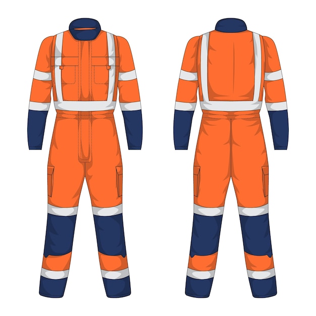 Workwear mockup front and back view