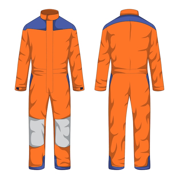 Workwear template front and back view