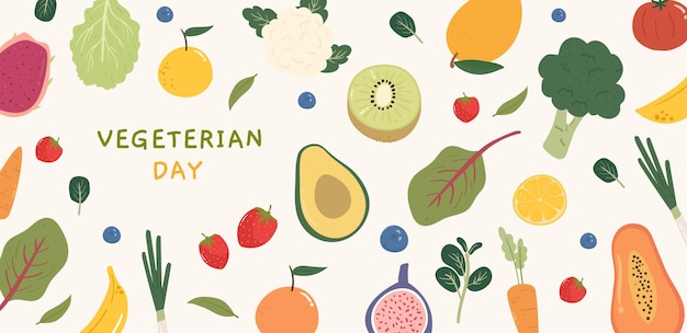 Design banner per la giornata mondiale vegetariana