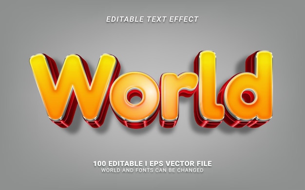 World 3d style text effect design