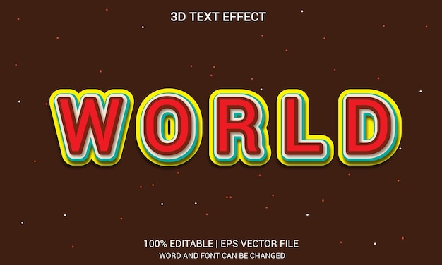 World 3d text effect, typography effect design